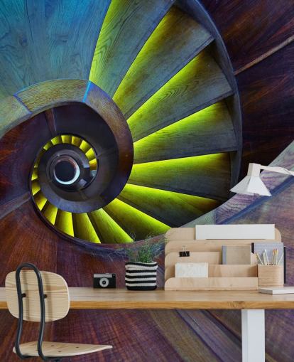 Papier peint abstrait Swirling Stairs