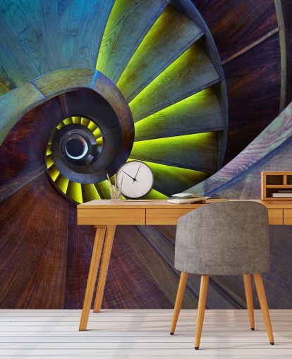 Wervelende trappen abstract behang