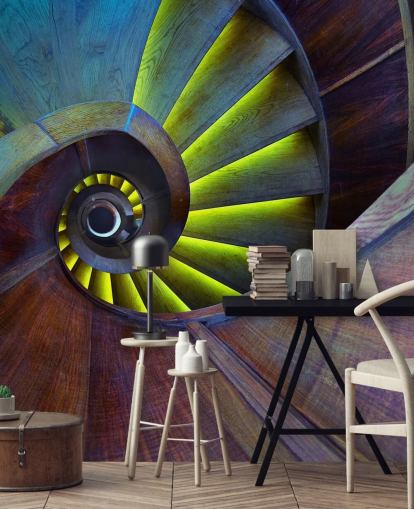 Papier peint abstrait Swirling Stairs Papier peint abstrait Swirling Stairs