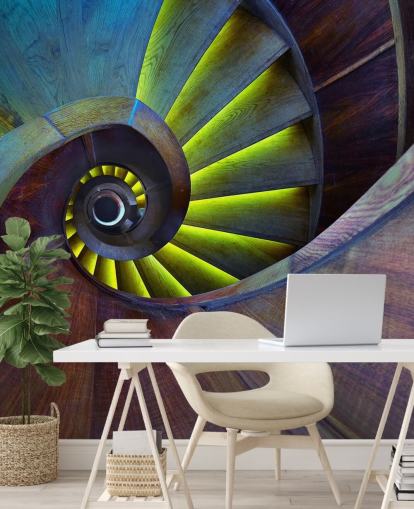 Swirling Stairs Abstract Wallpaper