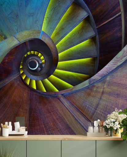 Papier peint abstrait Swirling Stairs