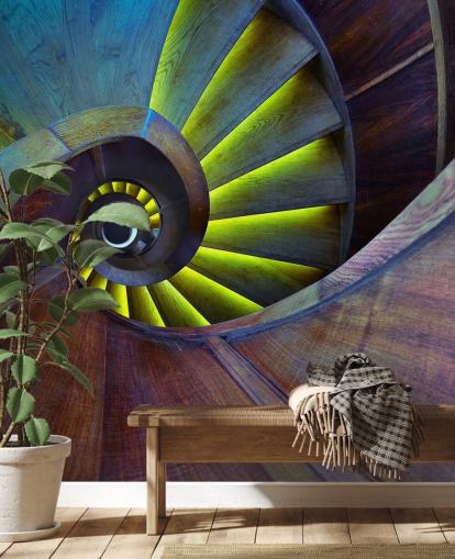 Papel de parede abstrato Swirling Stairs