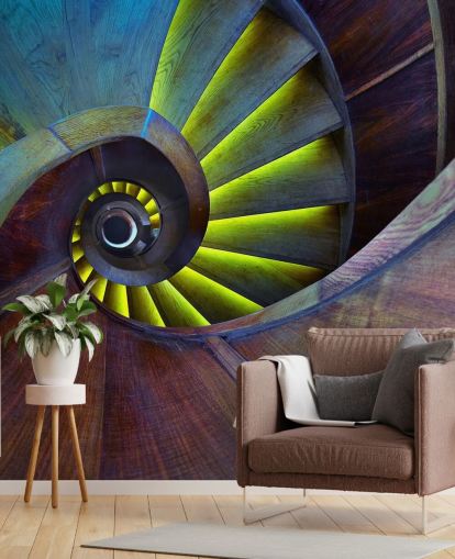 Papier peint abstrait Swirling Stairs