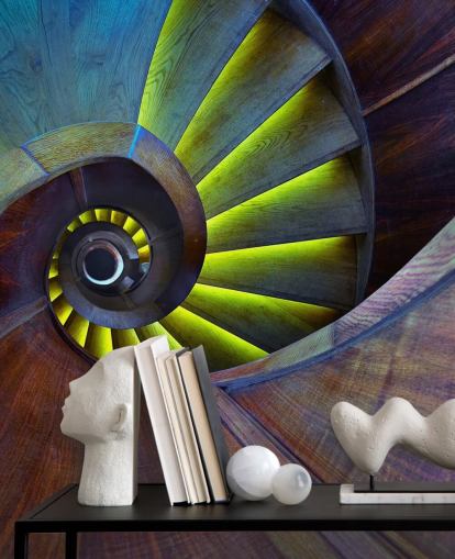 Papier peint abstrait Swirling Stairs Papier peint abstrait Swirling Stairs