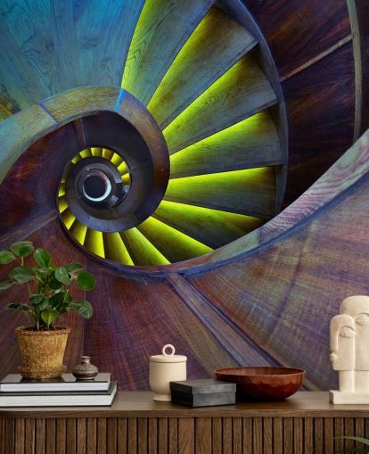 Papel de parede abstrato Swirling Stairs