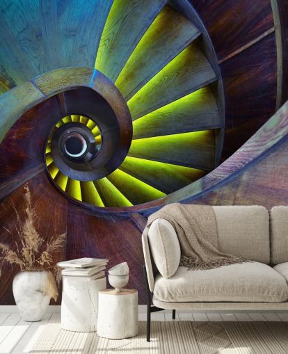 Papier peint abstrait Swirling Stairs Papier peint abstrait Swirling Stairs