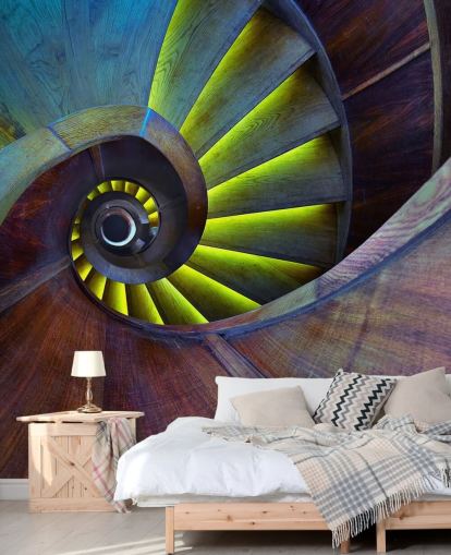Papier peint abstrait Swirling Stairs