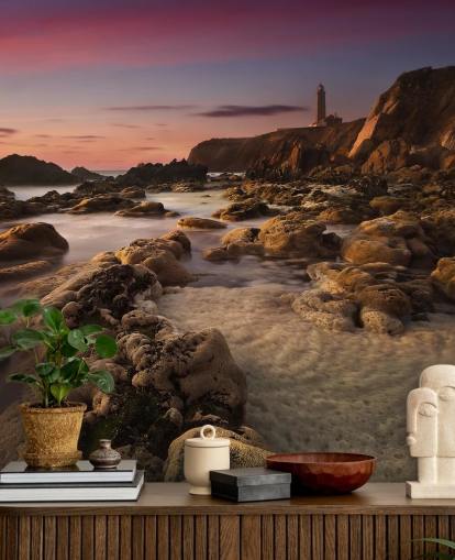 fondo de pantalla sunset rocky beach
