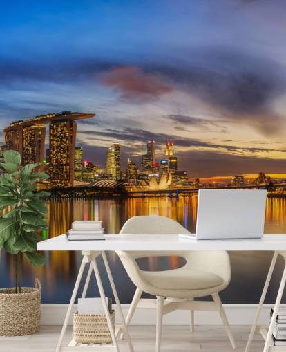 city by bay bij schemering behang city by bay bij schemering behang