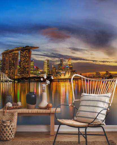 city by bay at dusk wallpaper