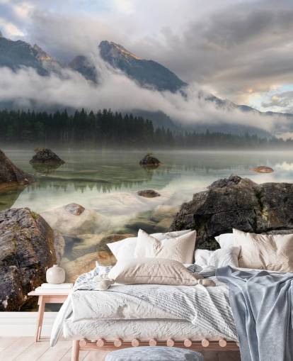 Papel de Parede Rocky Misty Lake