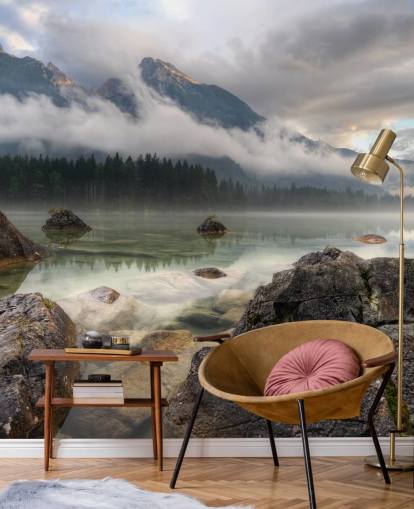 Rocky Misty Lake Baggrund