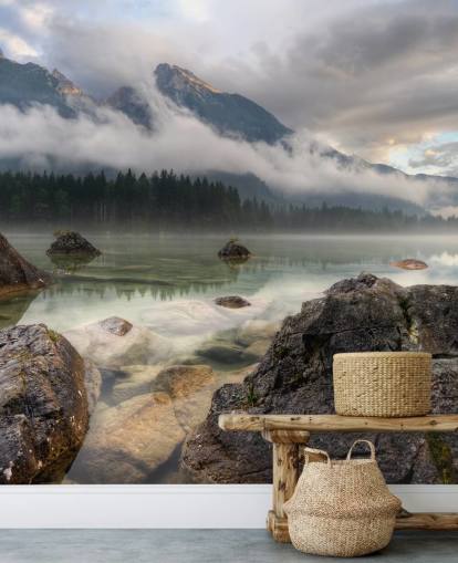 Papel de Parede Rocky Misty Lake