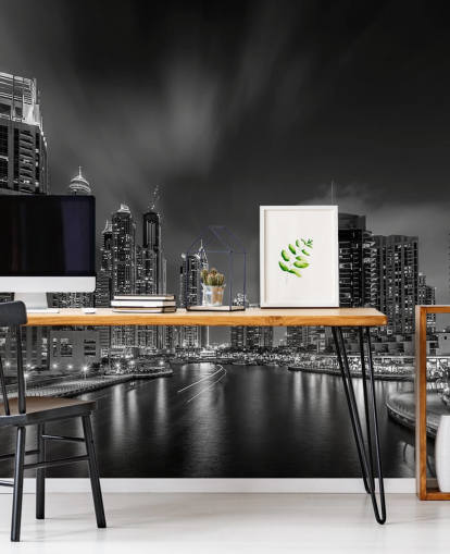 fond d'écran noir et blanc de nuit