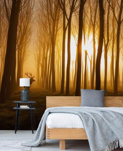 papier peint mural de forêt sombre personnalisable appelé Forest Stag par 1x pour les chambres ou les cuisines papier peint mural de forêt sombre personnalisable appelé Forest Stag par 1x pour les chambres ou les cuisines