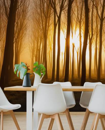 Dunkle, individuell gestaltbare Wandtapete mit dem Namen Forest Stag von 1x für Schlafzimmer oder Küche