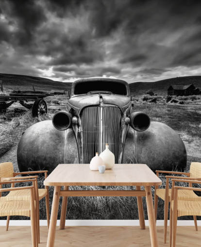 black and white vintage car wallpaper mural called Too Old to Drive by 1x - Artist Carsten Schlipf black and white vintage car wallpaper mural called Too Old to Drive by 1x - Artist Carsten Schlipf