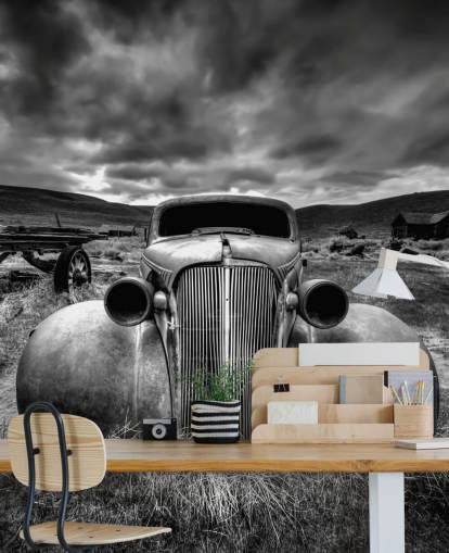 papier peint mural de voitures anciennes en noir et blanc intitulé Too Old to Drive par 1x - Artiste Carsten Schlipf papier peint mural de voitures anciennes en noir et blanc intitulé Too Old to Drive par 1x - Artiste Carsten Schlipf