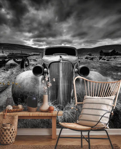 black and white vintage car wallpaper mural called Too Old to Drive by 1x - Artist Carsten Schlipf black and white vintage car wallpaper mural called Too Old to Drive by 1x - Artist Carsten Schlipf