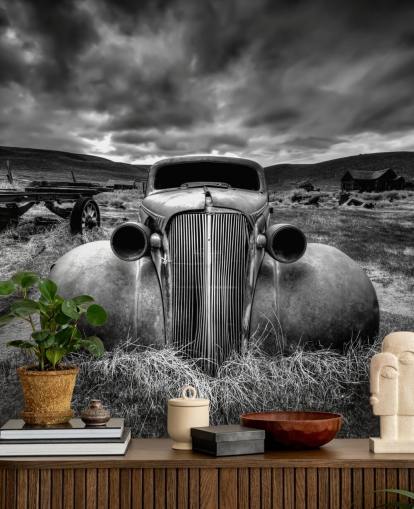 black and white vintage car wallpaper mural called Too Old to Drive by 1x - Artist Carsten Schlipf black and white vintage car wallpaper mural called Too Old to Drive by 1x - Artist Carsten Schlipf