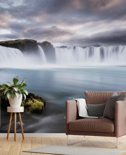 Muurschildering grote waterval