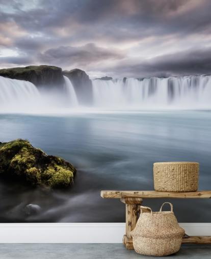 Muurschildering grote waterval