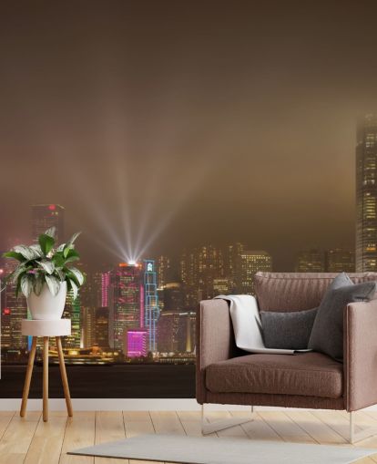 hong kong lit up at night wallpaper