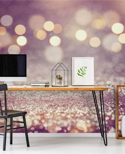 Paarse regen glitter muurschildering