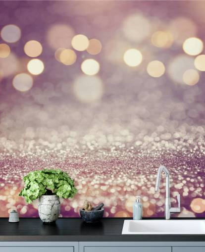 Paarse regen glitter muurschildering Paarse regen glitter muurschildering