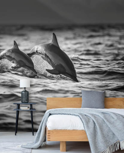 Black and White Dolphin Wallpaper