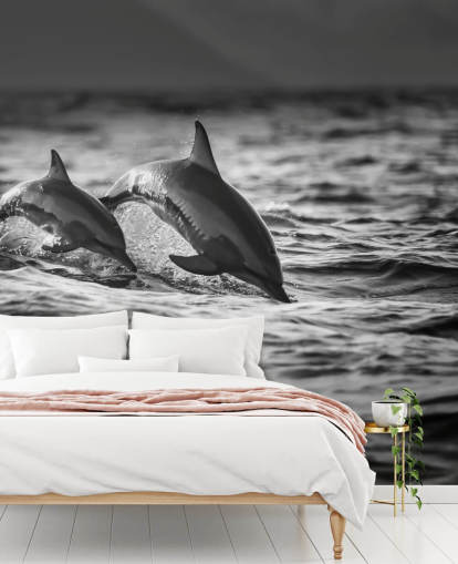 Black and White Dolphin Wallpaper