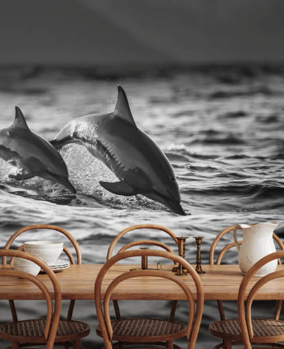 Sort og hvid Dolphin Wallpaper