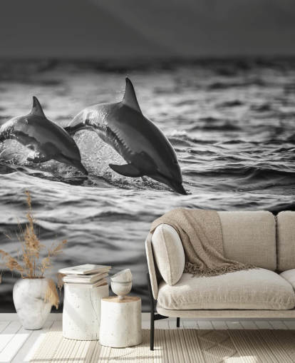 Sort og hvid Dolphin Wallpaper Sort og hvid Dolphin Wallpaper