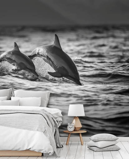 Black and White Dolphin Wallpaper