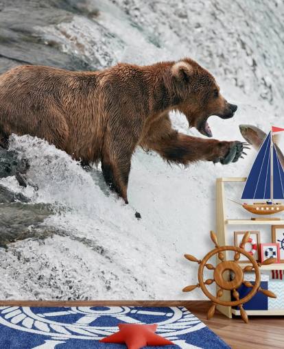 bear catching fish wallpaper bear catching fish wallpaper