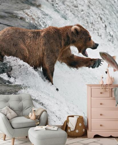 papel de parede urso pegando peixe papel de parede urso pegando peixe