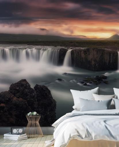 Wasserfall und Sonnenuntergang Wallpaper Wasserfall und Sonnenuntergang Wallpaper