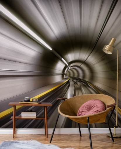 Blurred Tube Tunnel Wall Mural