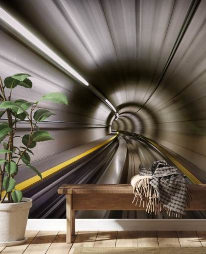 Blurred Tube Tunnel Wall Mural