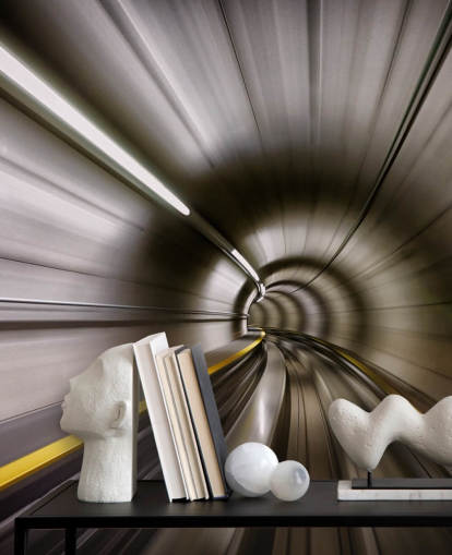 Unscharfer Röhrentunnel Fototapete