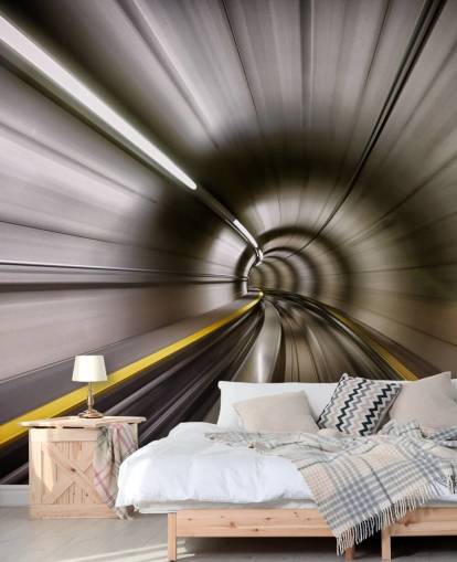 Suddig Tube Tunnel Väggmålning