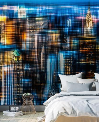 Carta da Parati Astratta Notte New York