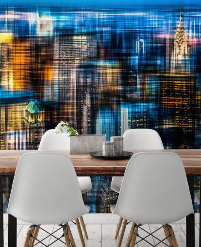 Abstracte nachtelijke New York Wallpaper