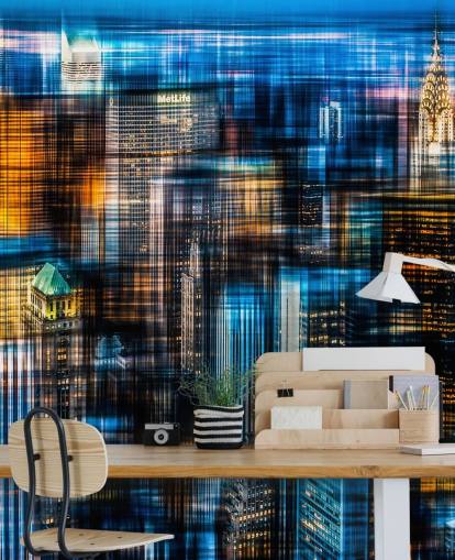 Abstracte nachtelijke New York Wallpaper