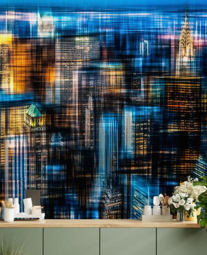 Abstrakt Nattetid New York Baggrund