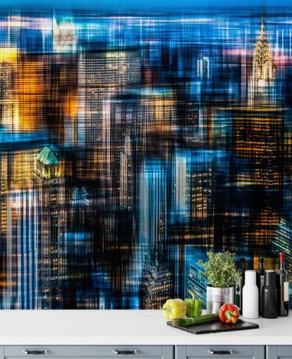 Abstracte nachtelijke New York Wallpaper Abstracte nachtelijke New York Wallpaper