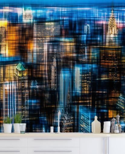 Abstrakt Nattetid New York Baggrund