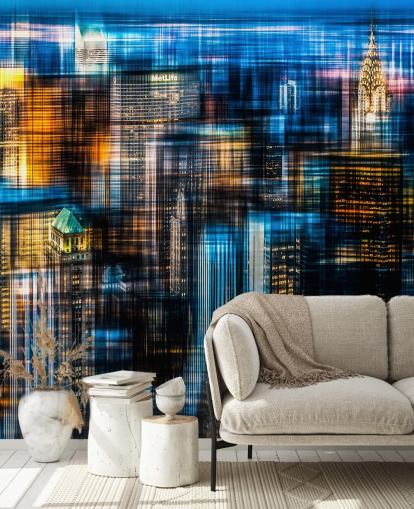Abstracte nachtelijke New York Wallpaper Abstracte nachtelijke New York Wallpaper