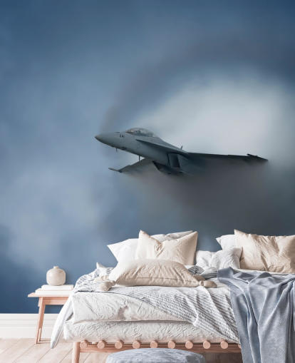 Plane Emerging from Cloud Wallpaper