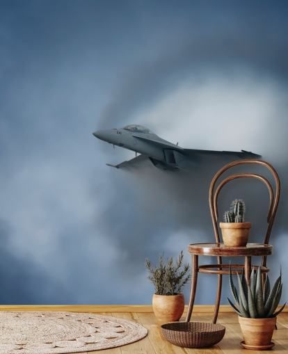 Plane Emerging from Cloud Wallpaper